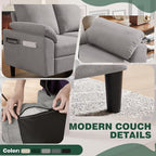 79" Convertible Sectional Sofa Set, Modern Linen Small L Shaped Couch - Image 5