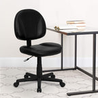 Flash Furniture Ronald Mid-Back Black LeatherSoft Swivel Ergonomic Task Office - Image 2