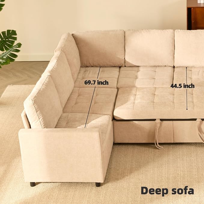 GOSUHI 107" Sleeper Sofa, Set of Modular Pieces - Image 5