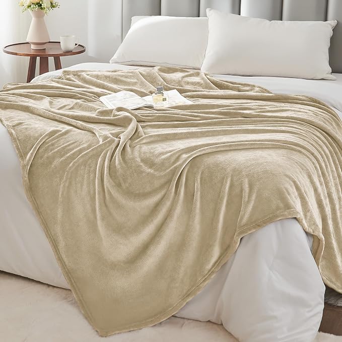 BEDELITE Fleece Blanket Soft Plush Queen Size Bed Blanket Linen 90"x90" | Ultra - Image 6
