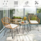 Tangkula 3 Pieces Patio Bistro Set, Rattan Conversation Set - Image 8