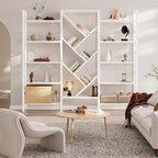 INNOD 70" Triple 5 Tier Book Shelf, Large Wooden Bookcase - Image 3