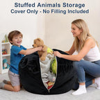 Lukeight Stuffed Animals Storage Bean Bag Chair Cover - Image 2