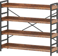 HCHQHS 4 Tier Bookshelf, Adjustable Industrial Bookcase, Vertical Tall Book by HCHQHS