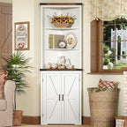 TEENFON Farmhouse Corner Cabinet, Bathroom Cabinet - Image 2