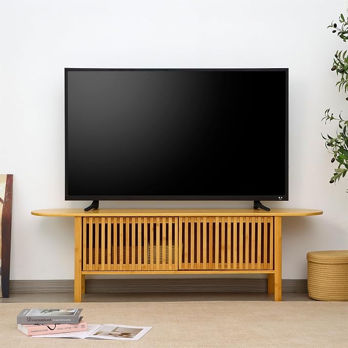 Bamboo TV Stand for TVs up to 65", Accent Entertainment Center - Image 3