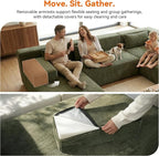 MONVANE 141" U Shaped Cloud Sectional Couch - Image 5