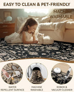 RELEANY Washable Area Rug, Runner 2'x8', Water Repellent, Pet Friendly - Image 5