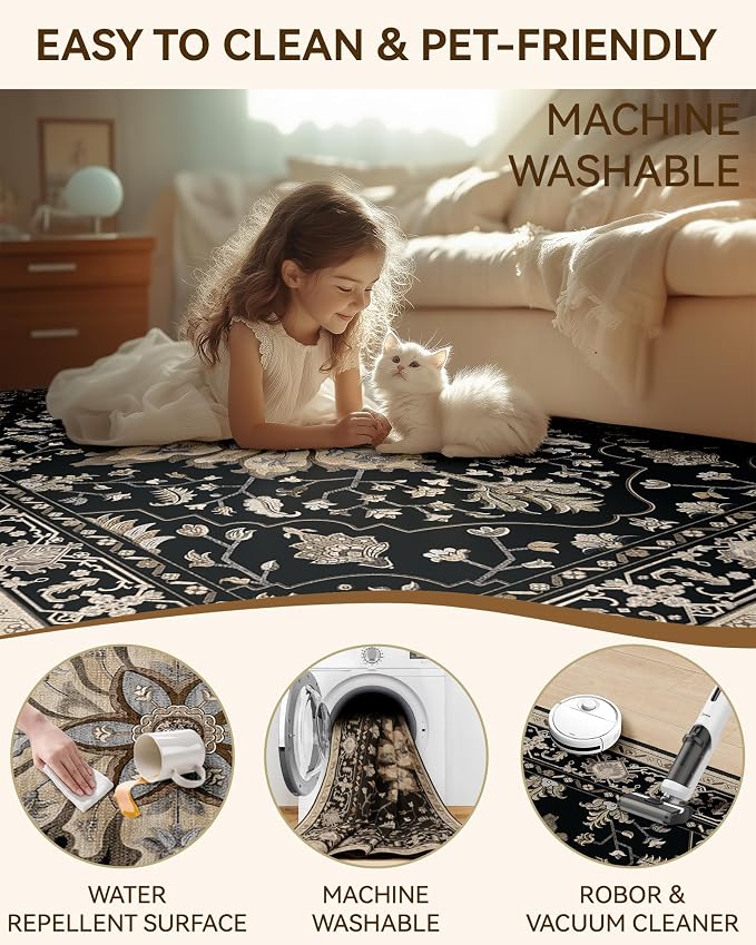 RELEANY Washable Area Rug, Runner 2'x6', Water Repellent, Pet Friendly - Image 6