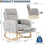 Modern Nursery Rocking Chair, Teddy Upholstered Rocking Chair - Image 2