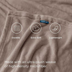 Bedsure GentleSoft Fleece Bed Blankets Queen Size Mocha Brown - Image 4