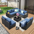 JOYURE 10 Pieces Patio Furniture Set All-Weather Outdoor Wicker Sectional by JOYURE