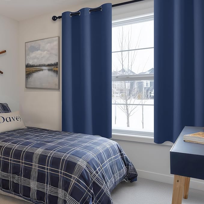 Short Blackout Curtains for Bedroom, 38 x 45 Inch, 2 Panels | Thermal Insulated - Image 6