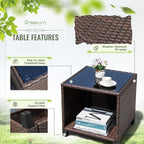 Greesum 3 Pieces Patio Furniture Sets Outdoor PE Rattan Wicker Chairs - Image 5