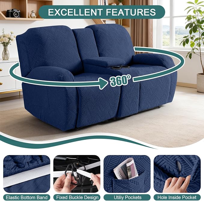 Ruaozz Loveseat Recliner Covers - Image 5