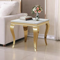 Henf Marble End Table Modern White Faux Marble Sofa Side Table by Henf