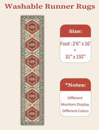 SERISSA 2'6"x16' Washable Non Slip Boho Runner Rug - Image 6