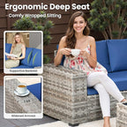 ovios 6 Pieces Patio Furniture Set, Outdoor Wicker Sectional Sofa - Image 5