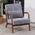 Mid Century Modern Accent Chair, Upholstered Corduroy Armchair - Image 9
