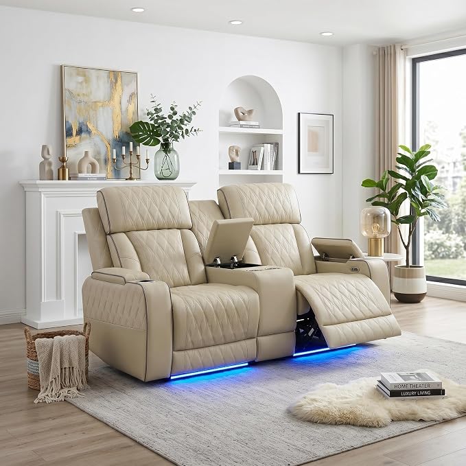 Power Recliner Loveseat Sofa by Unknown