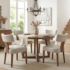 HNY Mid Century Modern Dining Chairs Set of 2, Farmhouse PU Leather Upholstered - Image 7