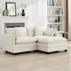 76'' Cloud Deep Seat Loveseat, Upholstered Chenille Modular 2-Seats Sectional by WUTUTUEE