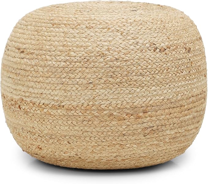 · REDEARTH · Jute Circular Pouf Ottoman - Image 4