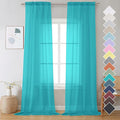 2 Panels Sheer Curtains 108 Inches Long, Light Filtering Semi Transparent by OVZME