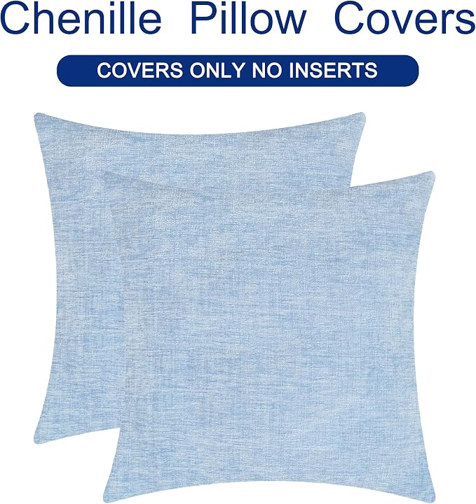 CaliTime Decorative Couch Throw Pillow Covers 20 X 20 Inches Baby Blue | Pack - Image 6