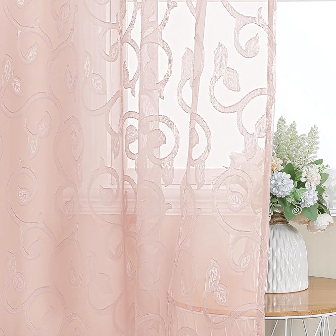 Furman Blush Sheer Curtains 63 inch Length - Image 7
