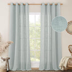Living Room Linen Curtains 90 Inch by LAMIT