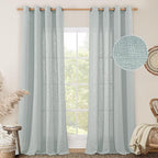 Linen Curtains 108 Inches Long for Living Room, Bronze Grommet Linen Textured by LAMIT
