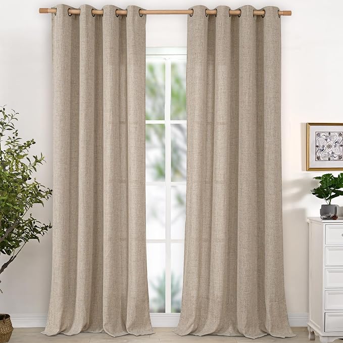 YoungsTex Extra Long Linen Curtains 108 Inch Length by YoungsTex