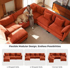 ELUCHANG 114" Oversized V-Shaped Cloud Couch Modular Sectional Sofa - Image 9