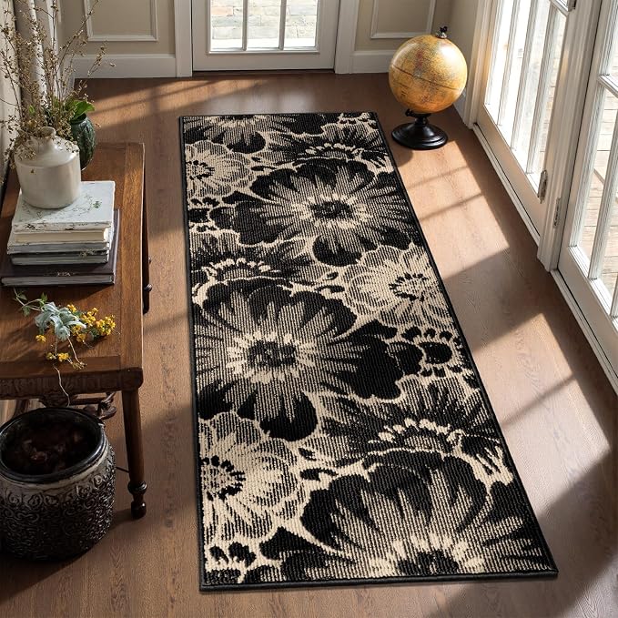 Findosom Hallway Runner Rug 2x7, Non Slip High-Low Textured Floral Washable - Image 8