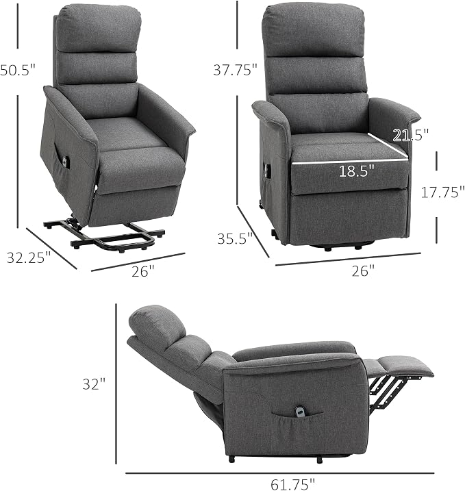 HOMCOM Power Lift Recliner Chair - Image 3