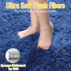 Navy Blue Rugs for Bedroom, Living Room 2x6 Ft, Fluffy Runner Rugs | Plush - Image 5