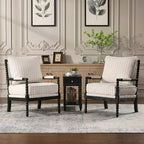 DUHOME Linen Fabric Spindle Accent Chair Set of 2, Bobbin Chair - Image 3