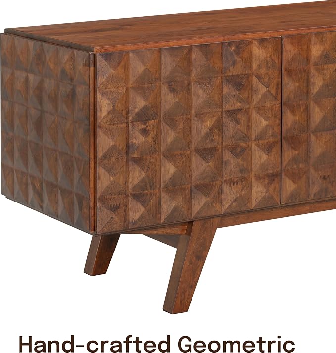 NTC Sapa Mid-Century Modern Solid Wood TV Stand 4-Door Media Console - Image 3
