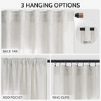 Natural Linen Curtains 80 Inch Length - Image 2