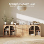 BELLEZE 3-Piece Modular Sideboard Cabinet Freely Configurable, Modern Wood - Image 4