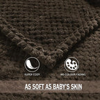 Exclusivo Mezcla Soft Waffle Fleece Bed Blanket Queen Size, Coffee | - Image 8