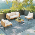 Aoxun Patio Furniture Set, 5 Piece Outdoor Sectional Sofas - Image 4