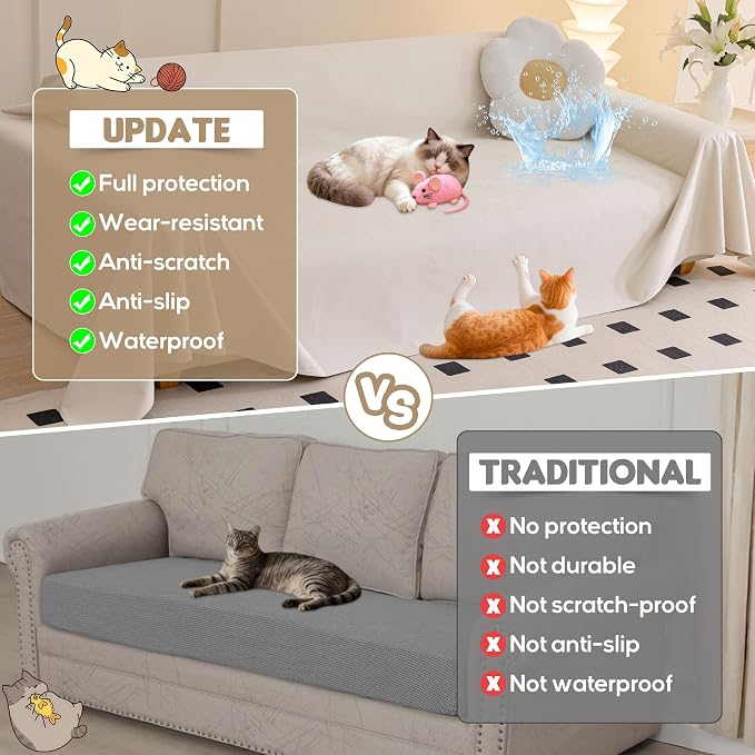 Loiion Velvet Sofa Cover, Ultra Soft Waterproof Non-Slip Couch Cover - Image 6