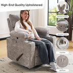 Swivel Rocker Recliner with Adjustable Armrests, Rocking Nursery Chair with - Image 5