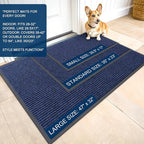 OLANLY 2-Pack Front Door Mats 47x23, Waterproof Heavy-Duty Doormats | Blue - Image 2