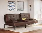 Flamaker Futon Sofa Bed Modern Folding Futon Set Convertible Recliner Lounge - Image 5