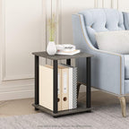 Furinno SIMPLISTIC Side Table Set of 2, 2-Tier Square Modern End Table - Image 2