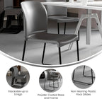 Flash Furniture HERCULES Series 880 lb. Capacity Gray Full Back Contoured Stack - Image 4