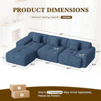 122" L Shaped Convertible Modular Couch, Cloud Couch Sectional - Image 2